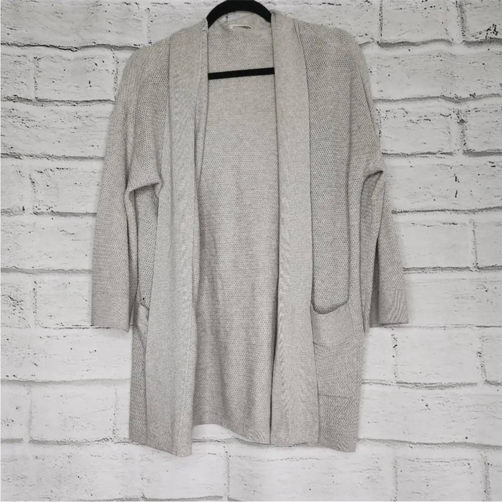 Aritzia Gray Cardigan Sweater Open Front Relaxed Fit